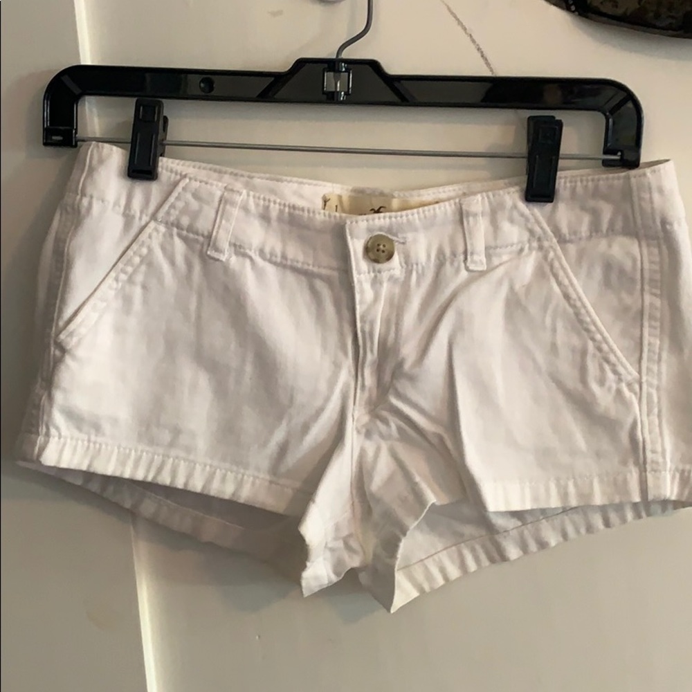 Hollister white denim shorts
